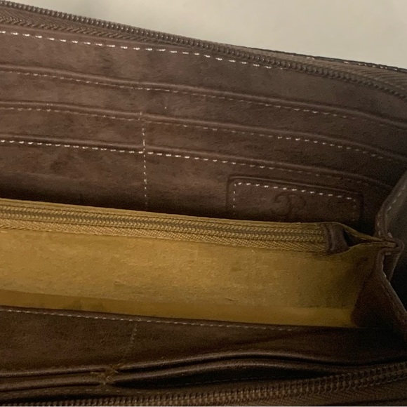 Coral Ridge Zip Around Wallet Western Bling  Studded Brown Leather Cowgirl - Picture 12 of 13